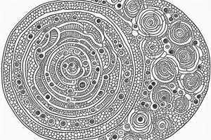 circle made in dotwork with hole in the midle, gap between dots is getting bigger the further from the center tattoo idea