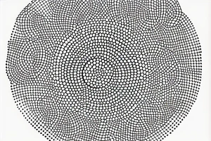 circle made in dotwork with hole in the midle, gap between dots is getting bigger the further from the center tattoo idea