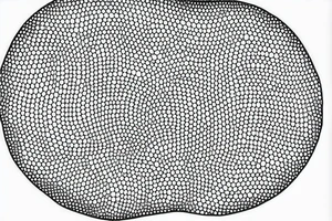 circle made in dotwork, circle has hole in the midle, gap between dots is getting bigger the further from the center tattoo idea