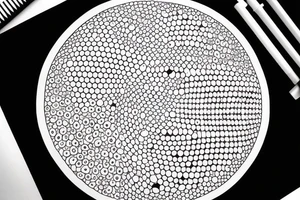 circle made in dotwork, circle has hole in the midle, gap between dots is getting bigger the further from the center tattoo idea