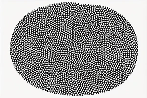 circle made with black dots, circle has hole in the midle, gap between dots is getting bigger the further from the center tattoo idea