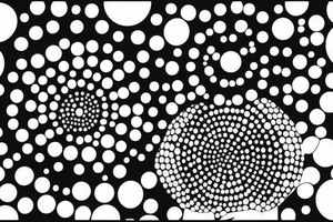 circle made with black dots, circle has hole in the midle, gap between dots is getting bigger the further from the center tattoo idea