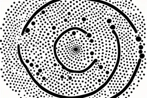 circle made with black dots, circle has hole in the midle, gap between dots is getting bigger the further from the center tattoo idea