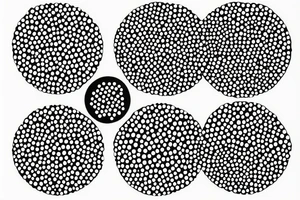 circle made with black dots, circle has hole in the midle, gap between dots is getting bigger the further from the center tattoo idea