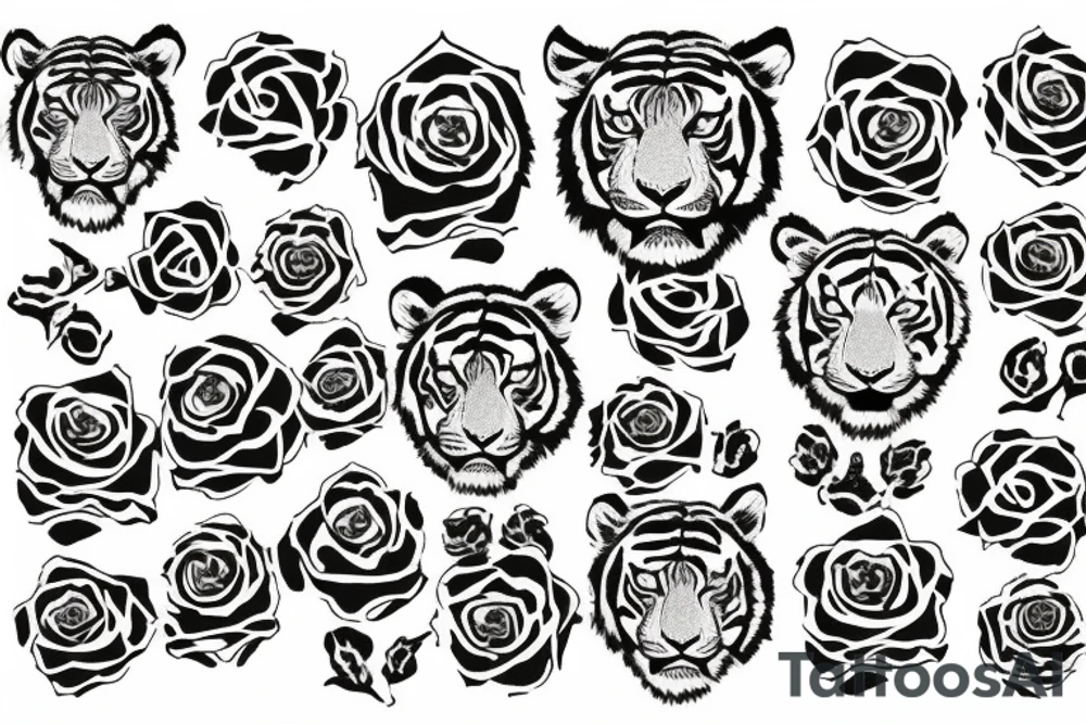 A tiger and the Yorkshire rose tattoo idea