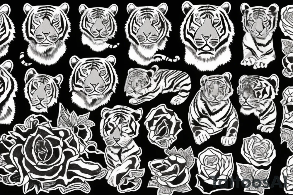 A tiger and the Yorkshire rose tattoo idea