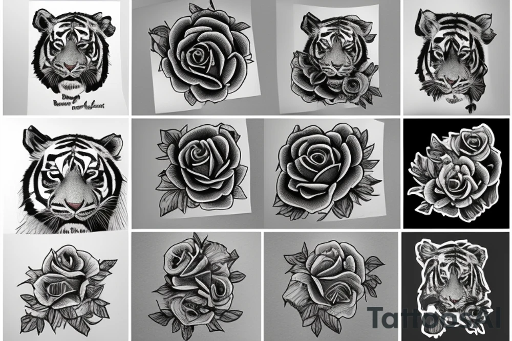 A tiger and the Yorkshire rose tattoo idea