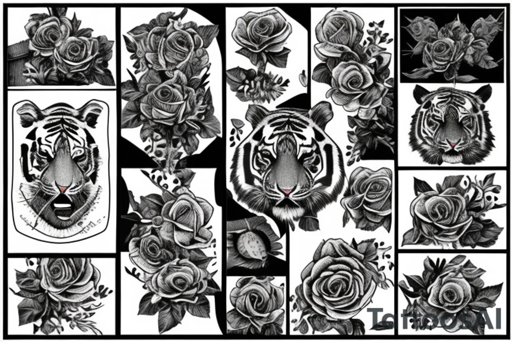 A tiger and the Yorkshire rose tattoo idea