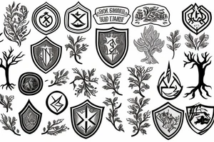 Shield and oak tree tattoo idea
