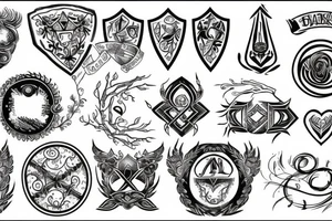 Shield and oak tree tattoo idea