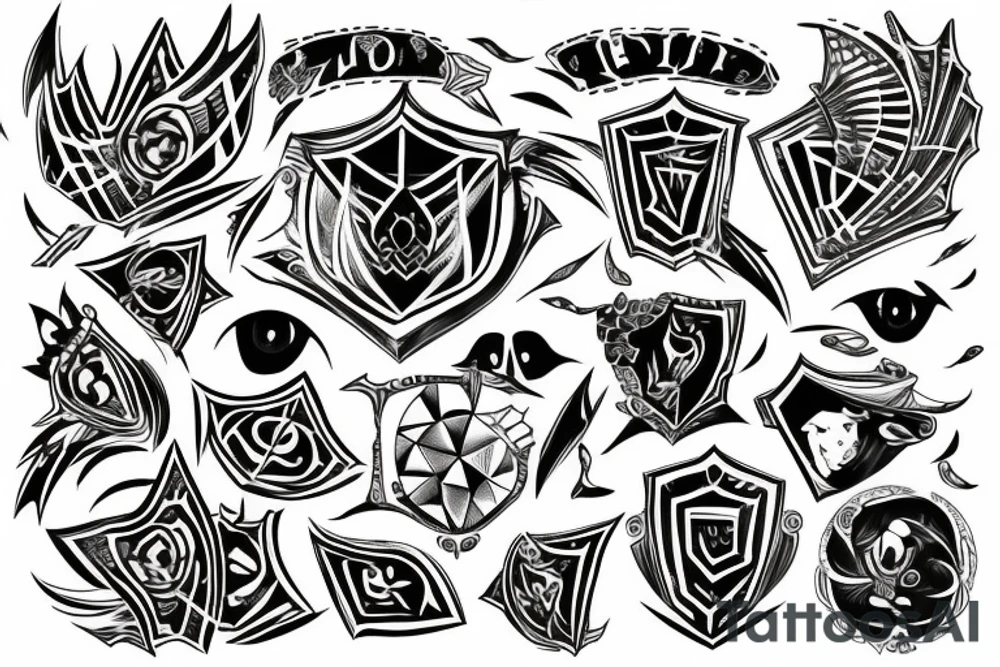 W inside shield tattoo idea