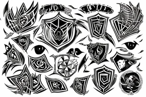 W inside shield tattoo idea