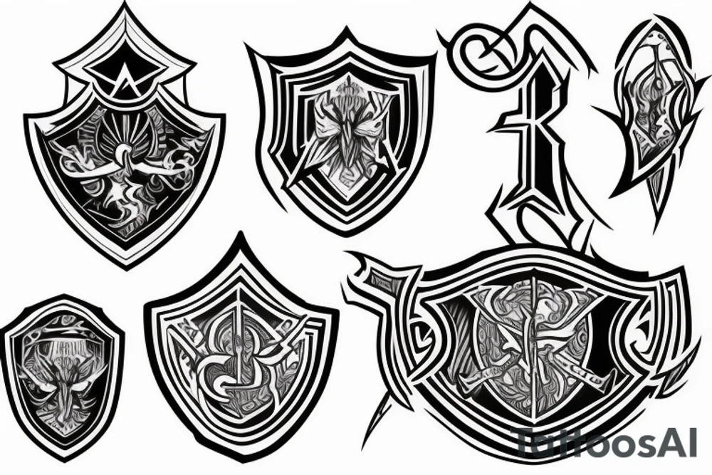 The letter W inside of a shield tattoo idea