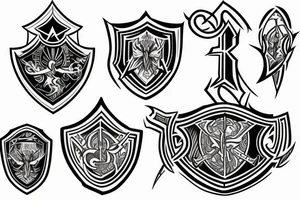 The letter W inside of a shield tattoo idea