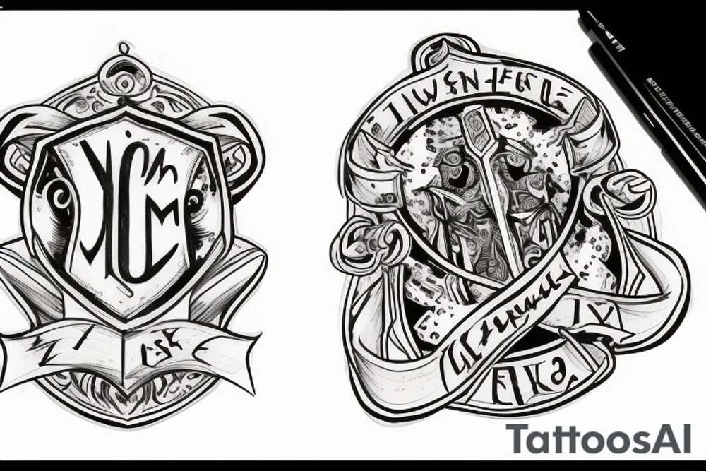 The letter W inside of a shield tattoo idea