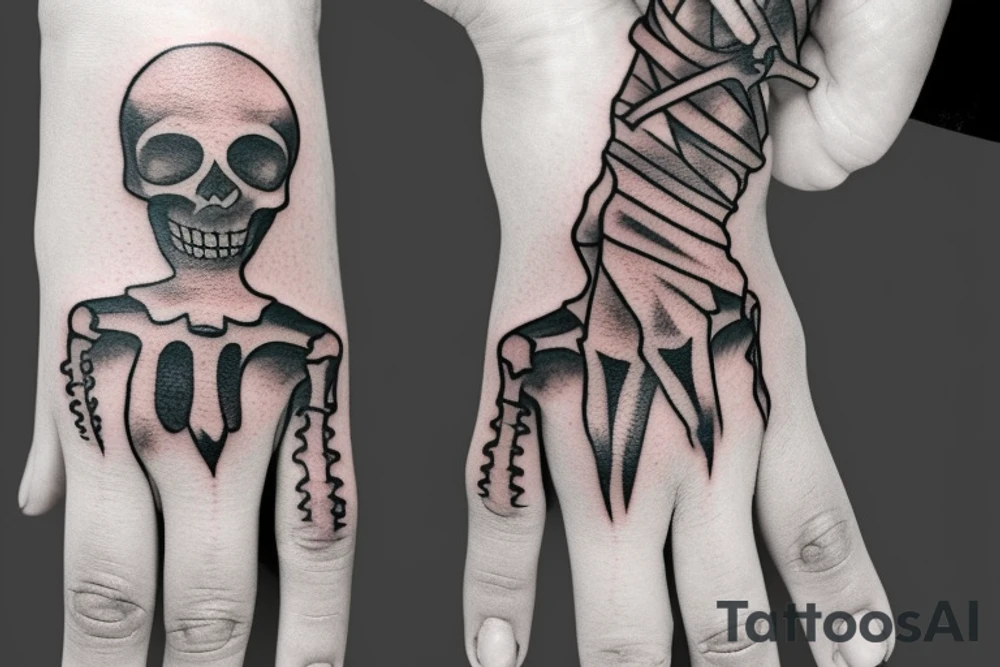 Skeleton hand tattoo idea