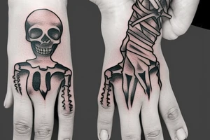 Skeleton hand tattoo idea