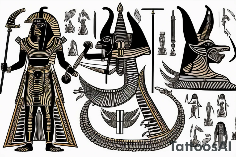 ANUBIS EGYPTIAN GOD tattoo idea