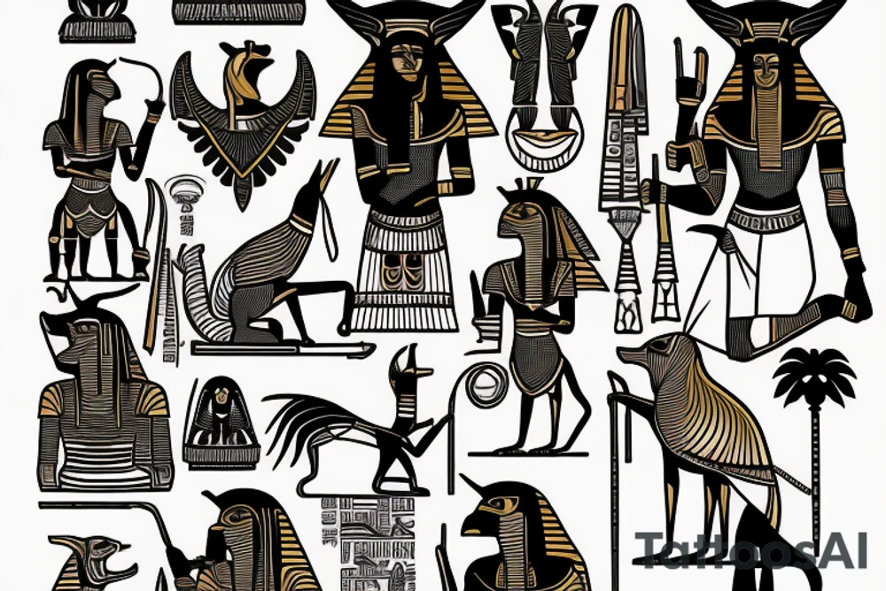 ANUBIS EGYPTIAN GOD tattoo idea