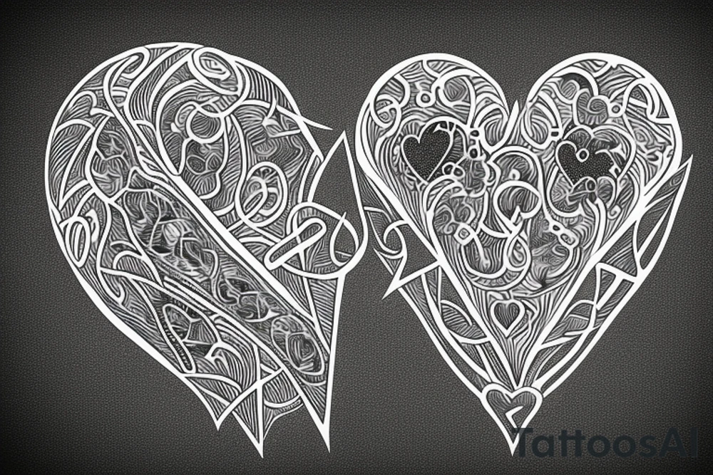 Electric heart tattoo idea