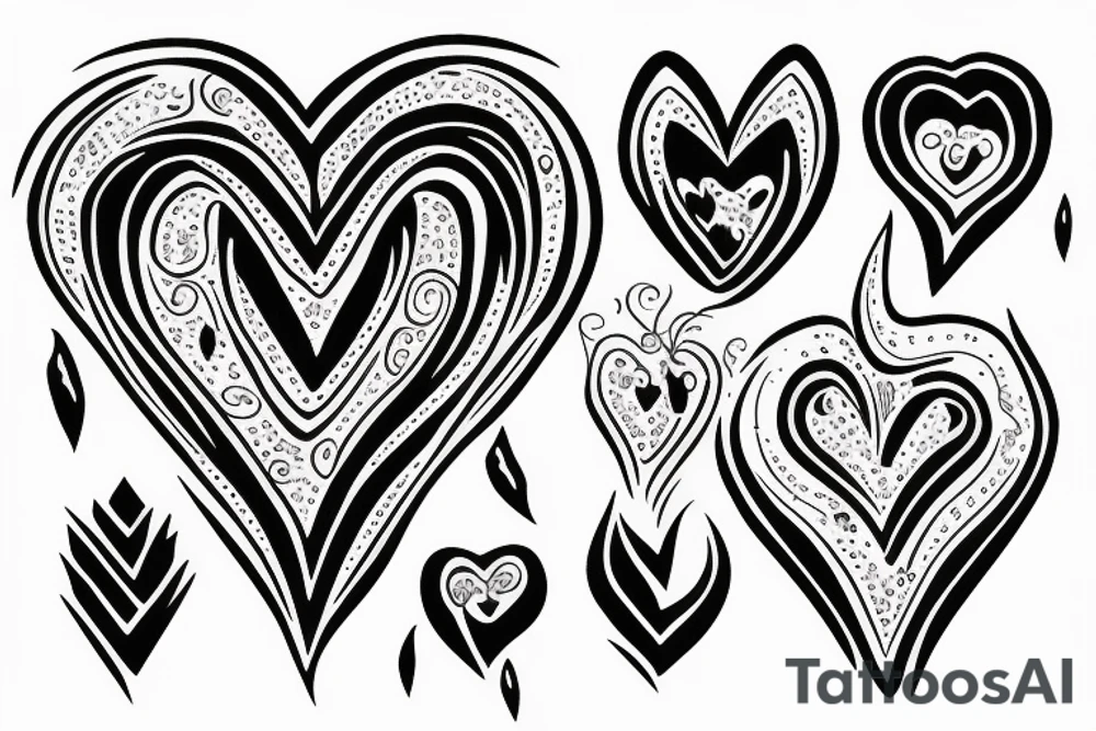 Lightning storm heart tattoo idea