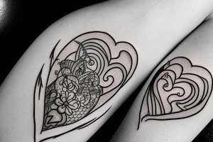 Lightning storm heart tattoo idea