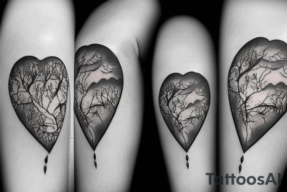 Lightning storm heart tattoo idea