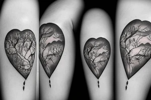 Lightning storm heart tattoo idea