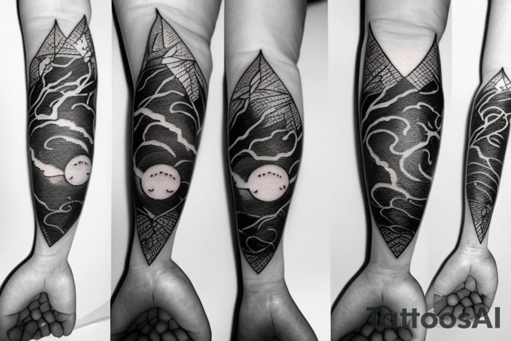 Lightning around heart tattoo idea