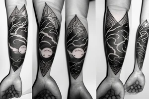 Lightning around heart tattoo idea