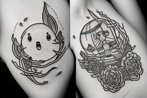 Lightning around heart tattoo idea