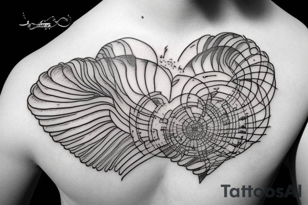 Lightning through heart tattoo idea