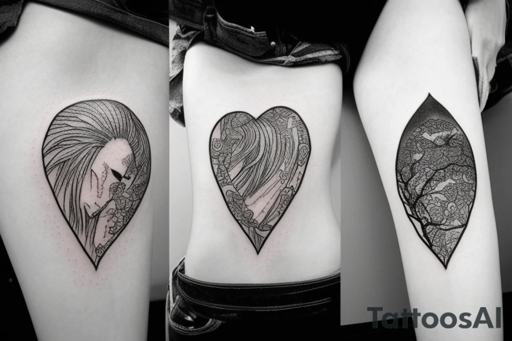 Lightning through heart tattoo idea