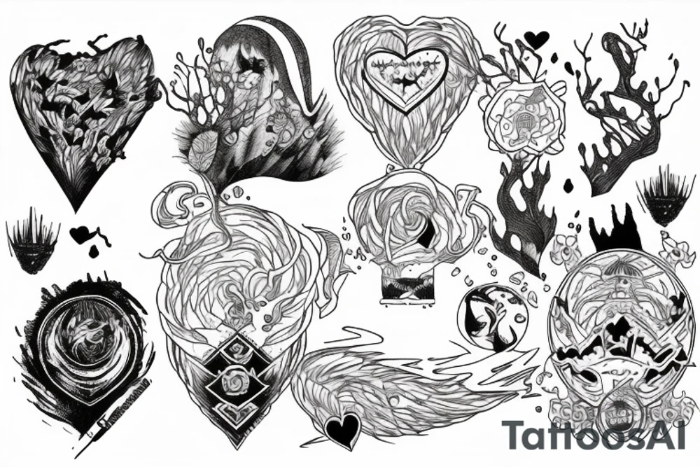 Lightning through heartbeat tattoo idea