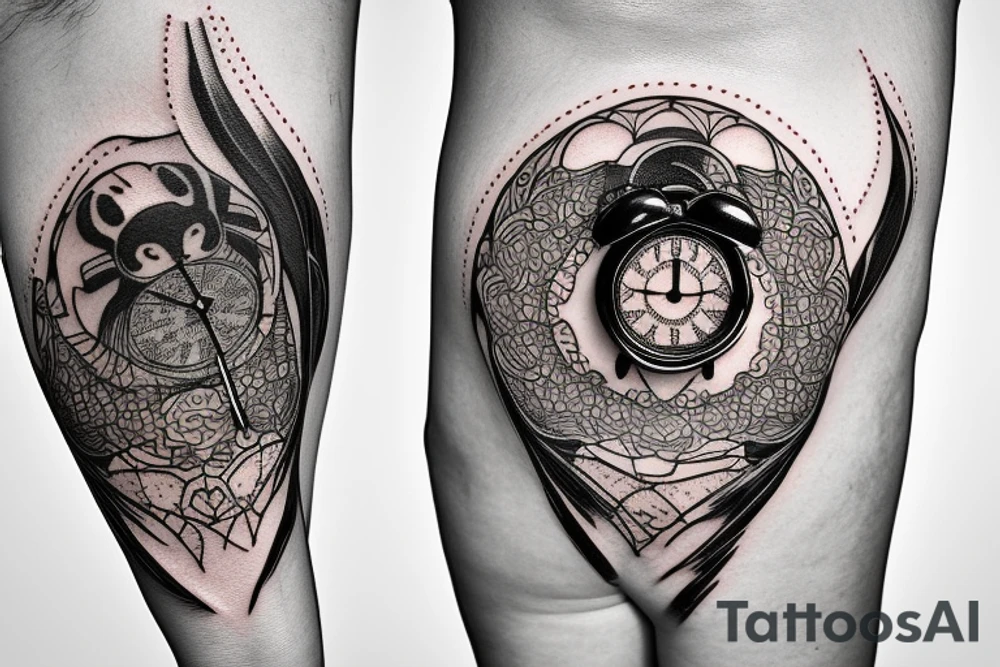 heartbeat clock tattoo idea