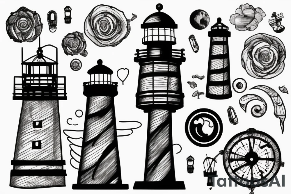 Lighthouse with ship tattoo idea