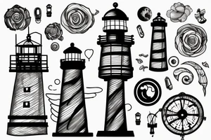 Lighthouse with ship tattoo idea