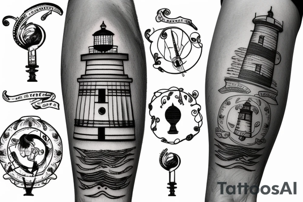Lighthouse with ship tattoo idea