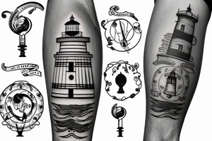 Lighthouse with ship tattoo idea
