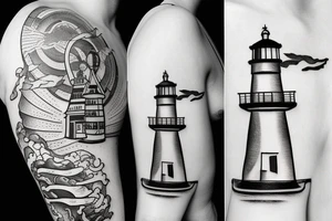 Lighthouse with ship tattoo idea