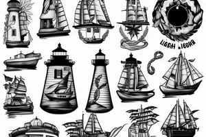 Lighthouse with ship tattoo idea