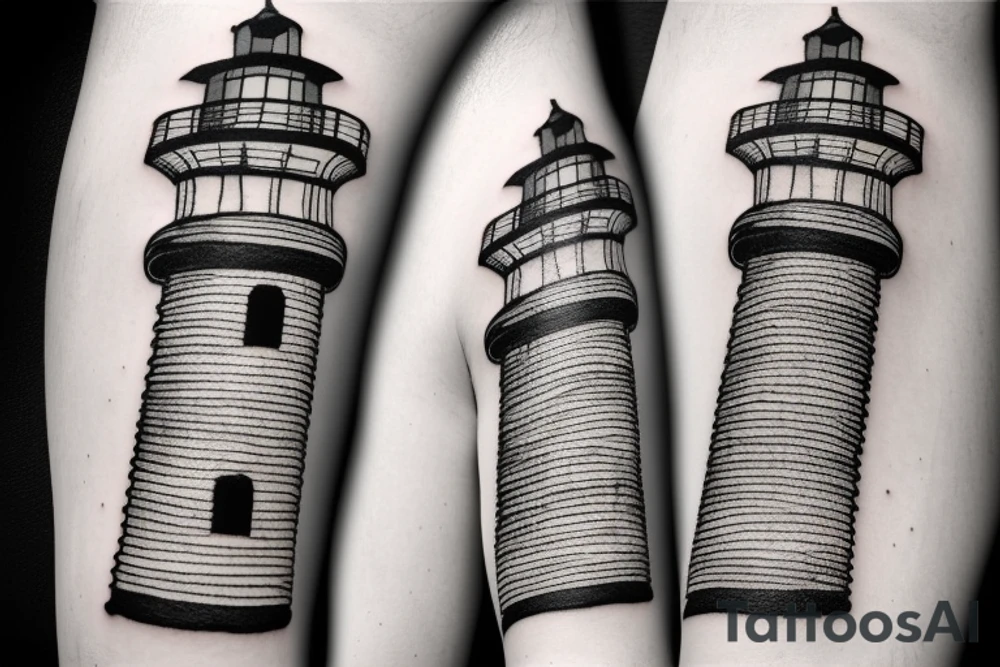 Lighthouse with ship tattoo idea
