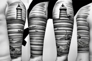 Lighthouse with ship tattoo idea