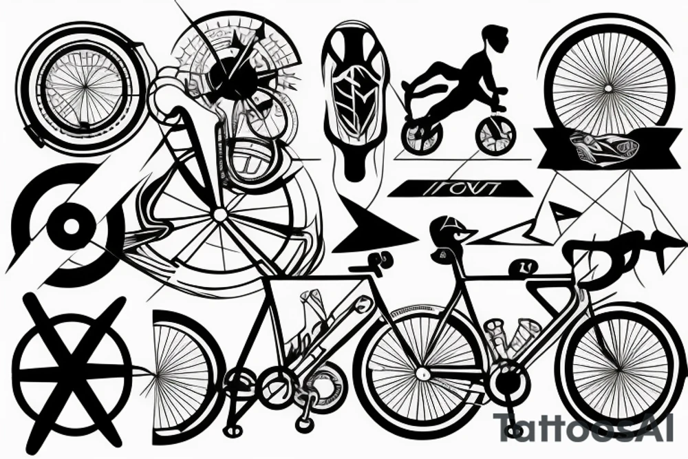 Triathlon swim bike run tattoo idea