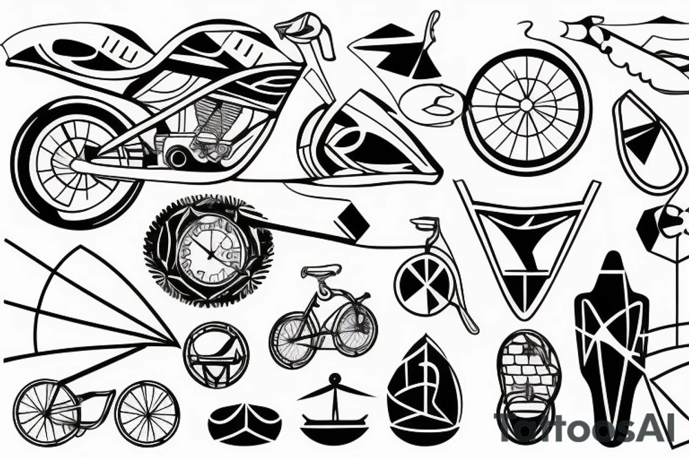 Triathlon swim bike run tattoo idea