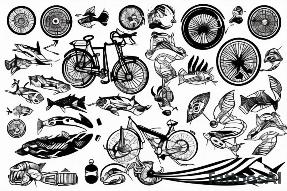 Swim bike run tattoo idea