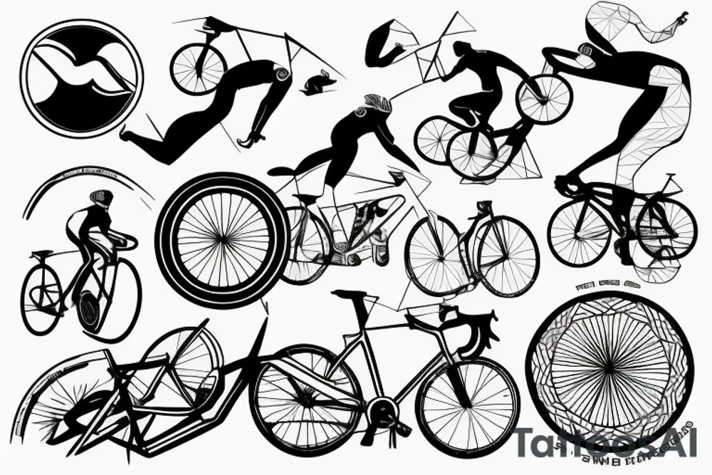 A triathlete Swim bike run tattoo idea