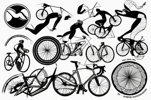 A triathlete Swim bike run tattoo idea