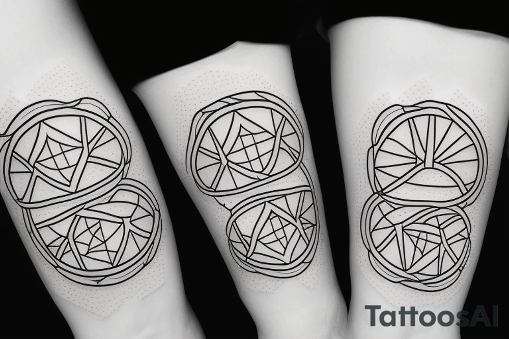 A triathlete Swim bike run minimalist tattoo idea