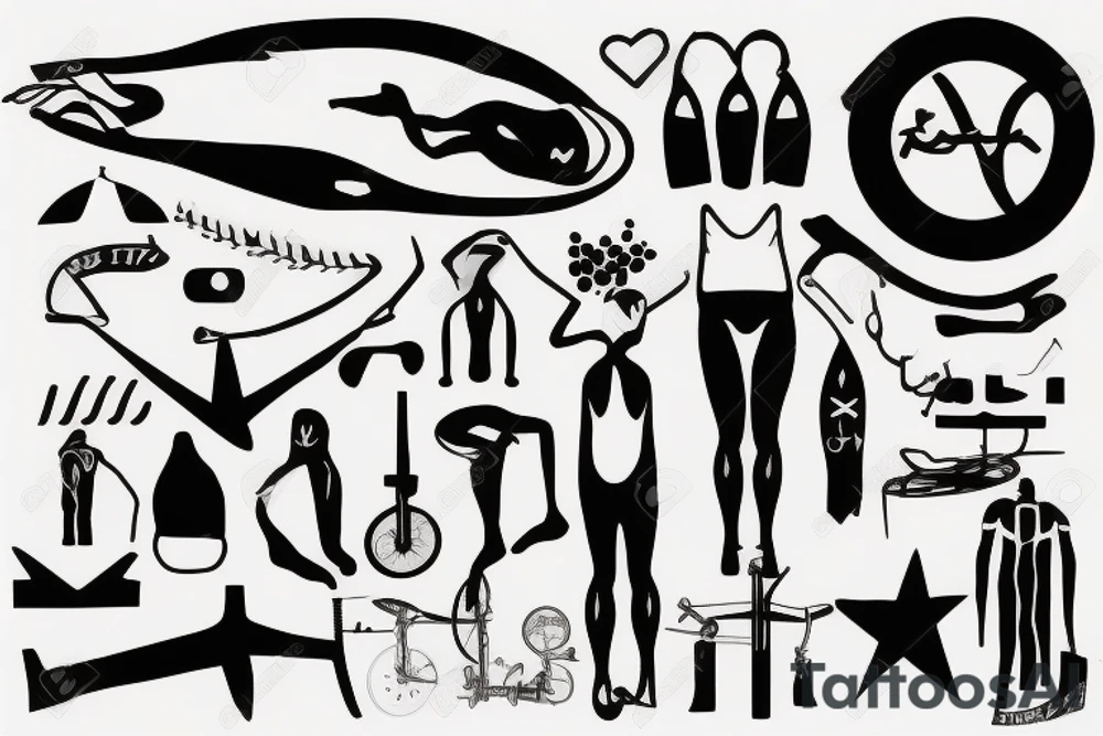 Triathlon minimalistic tattoo idea